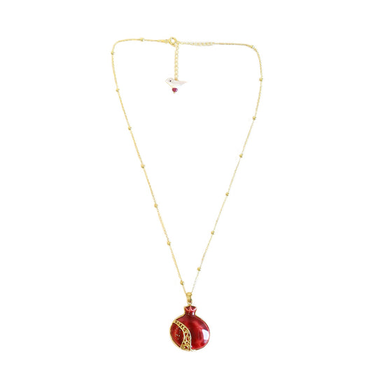 Pomegranate Red Ceramic Necklace