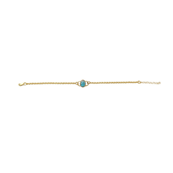 Oval Turquoise Chain Bracelet