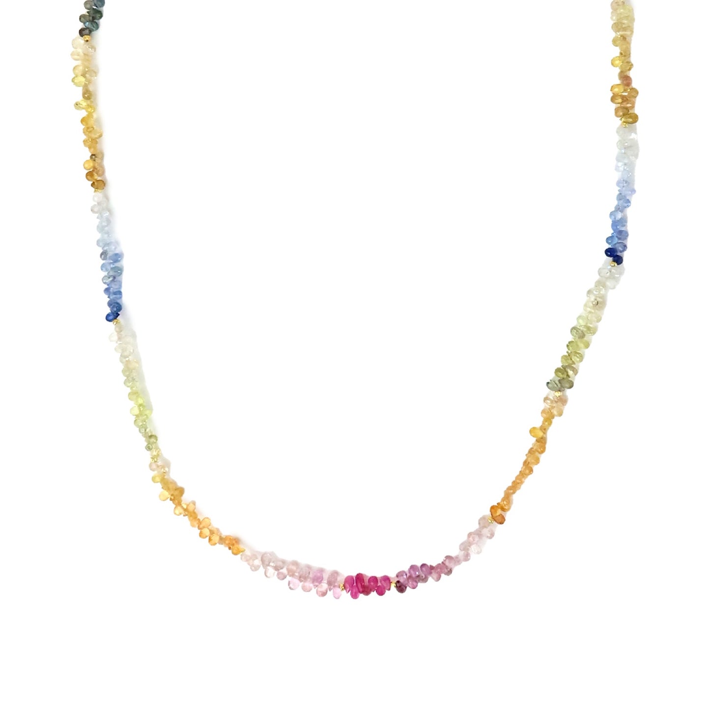 Rainbow Sapphire Teardrop Necklace by Soheyla