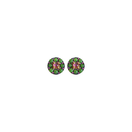 Green Aventurine + Touramline Earrings