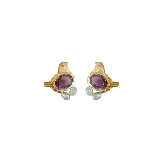Multi Stone Hen Earrings