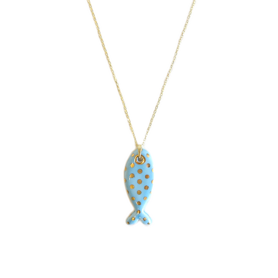 Lucky Fish Ceramic Necklace