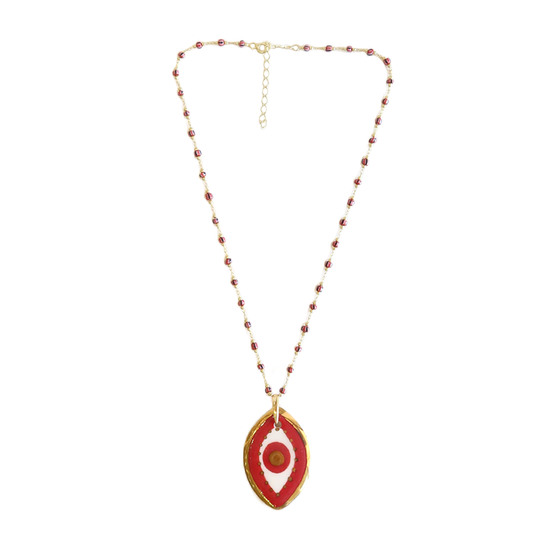 Yaar Red Eye Ceramic Necklace