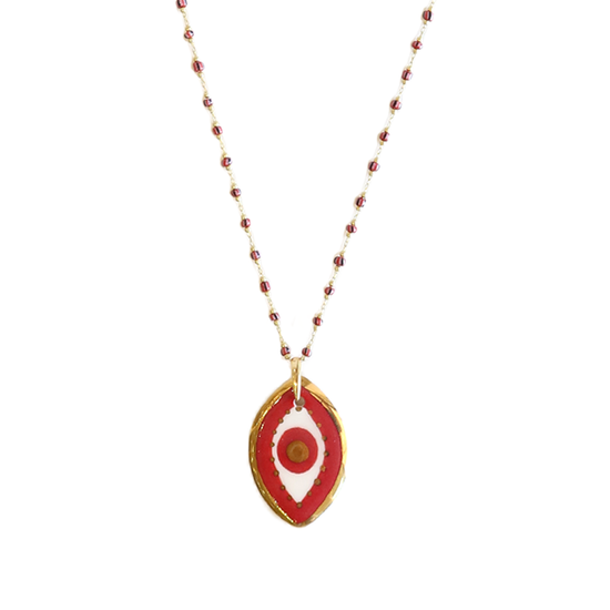 Yaar Red Eye Ceramic Necklace