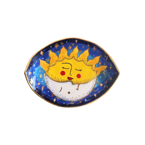 Blue Sun And Moon Plate