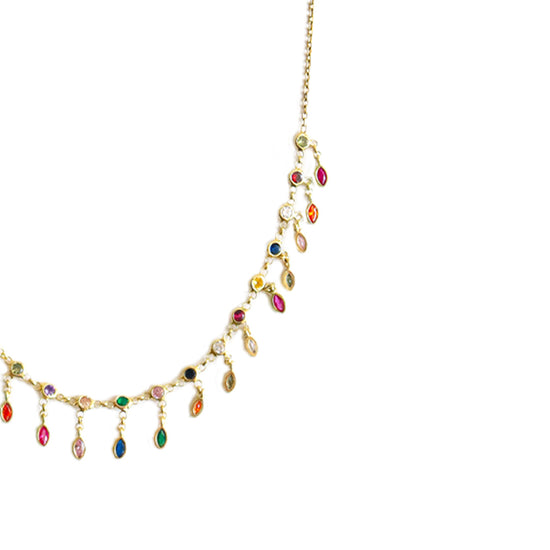 Colorful Crystal Charms Necklace