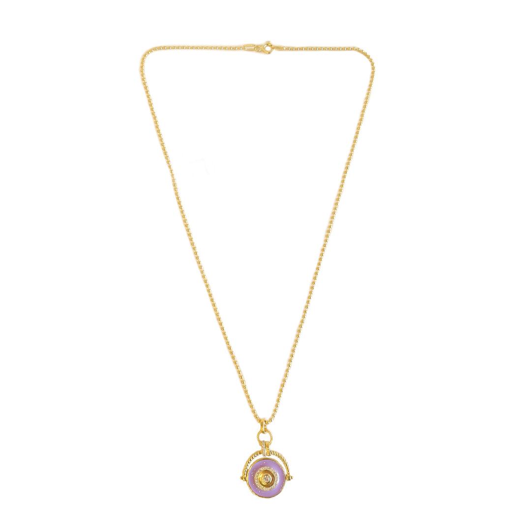 Evil Eye Crystal + Enamel Necklace