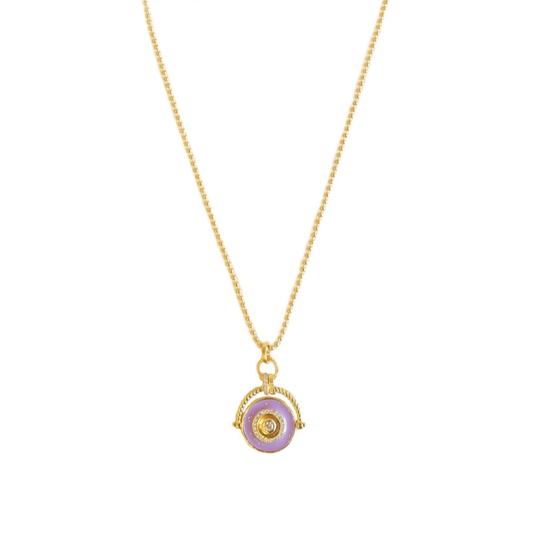 Evil Eye Crystal + Enamel Necklace