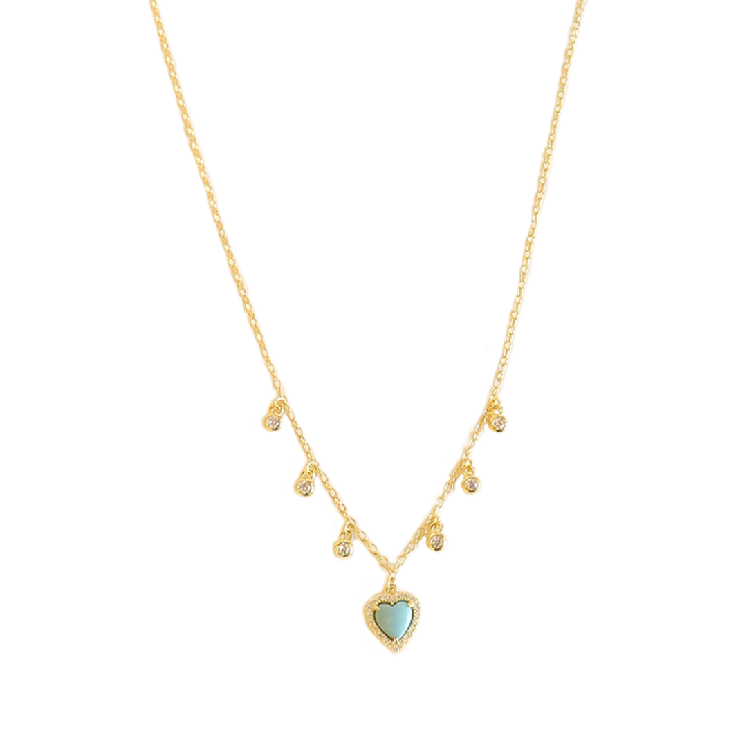 Necklace Turquoise Heart and Charms