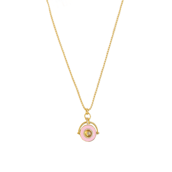 Evil Eye Crystal + Enamel Necklace