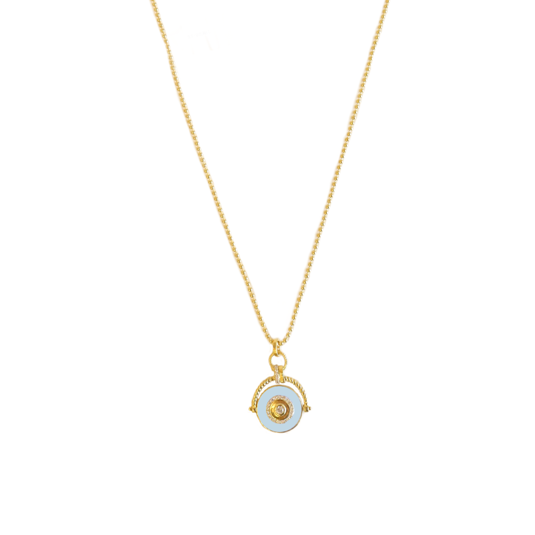 Evil Eye Crystal + Enamel Necklace