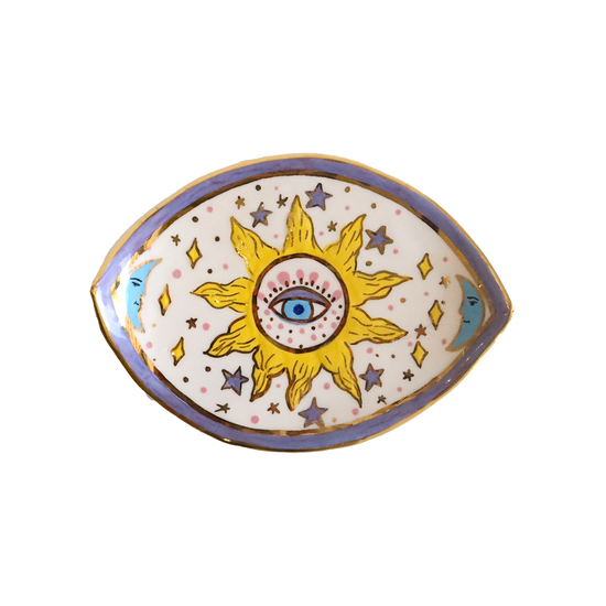 Evil Eye Yellow Sun Plate