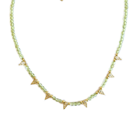Peridot Triangle Crystal Necklace
