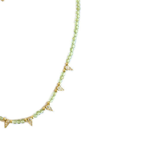 Peridot Triangle Crystal Necklace