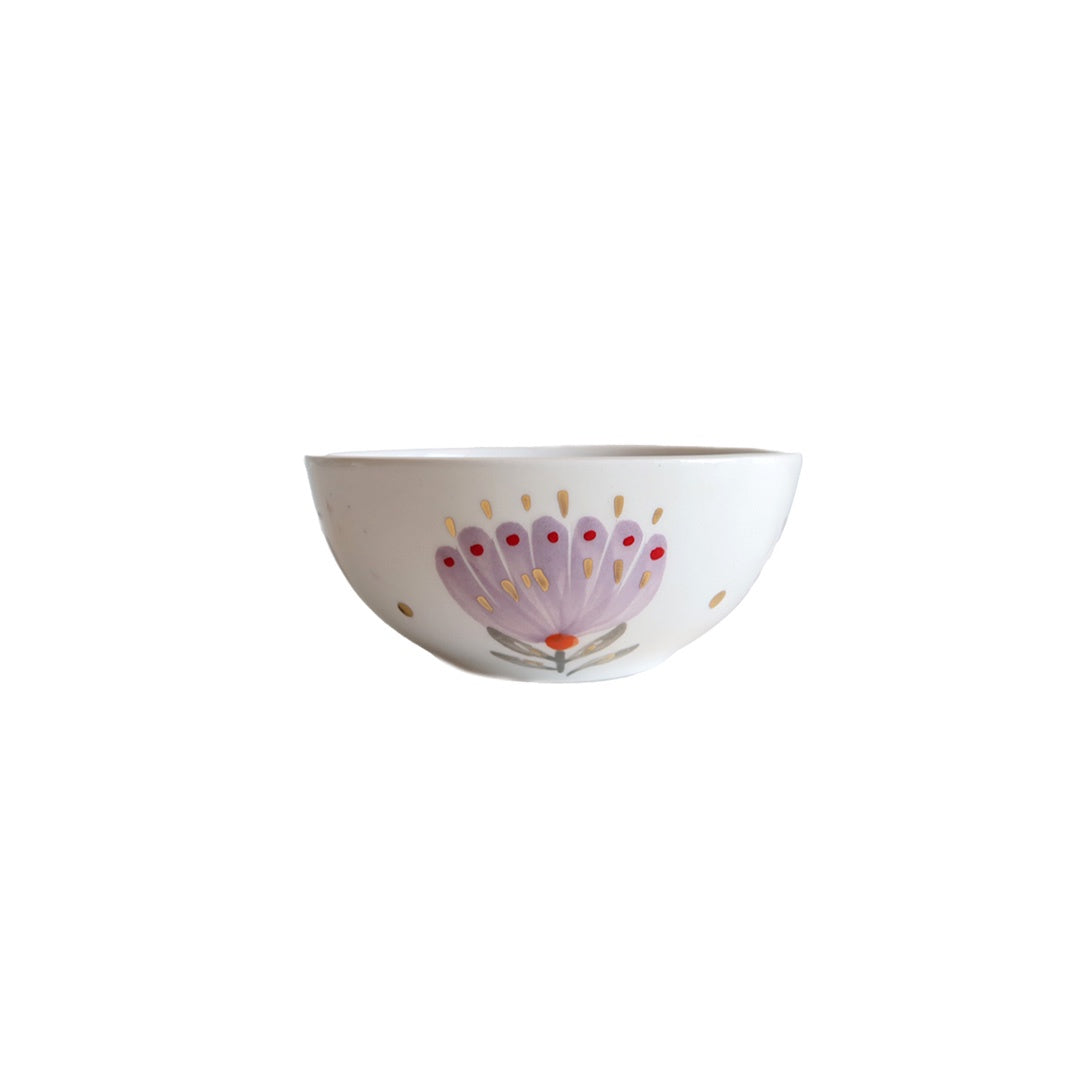 White and Purple Ceramic Bowl (Small)