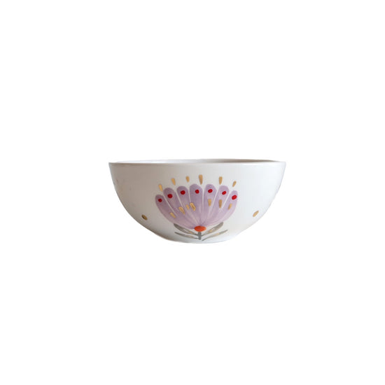 White and Purple Ceramic Bowl (Small)