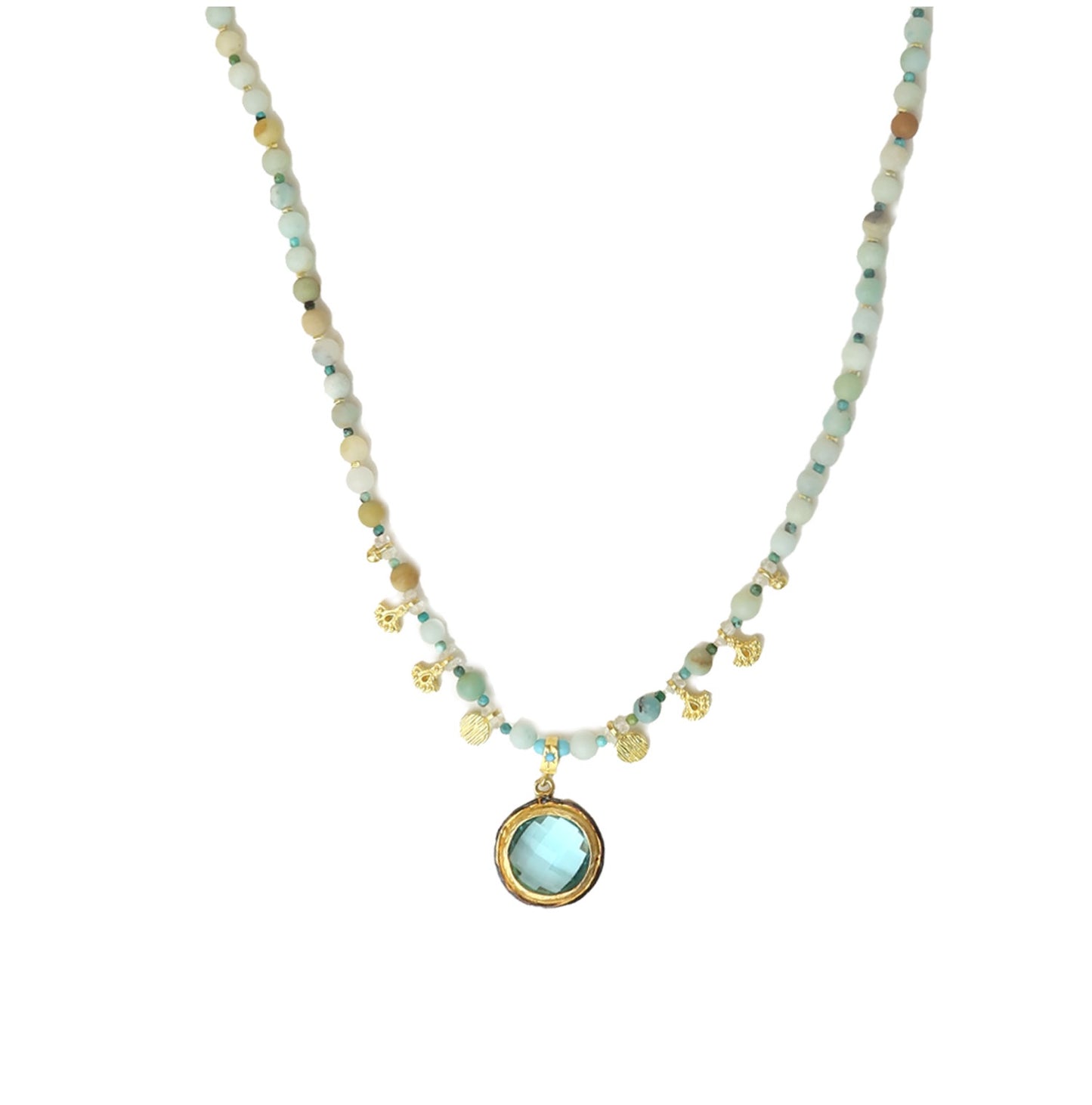 Amazonite & Blue Topaz Necklace by Soheyla