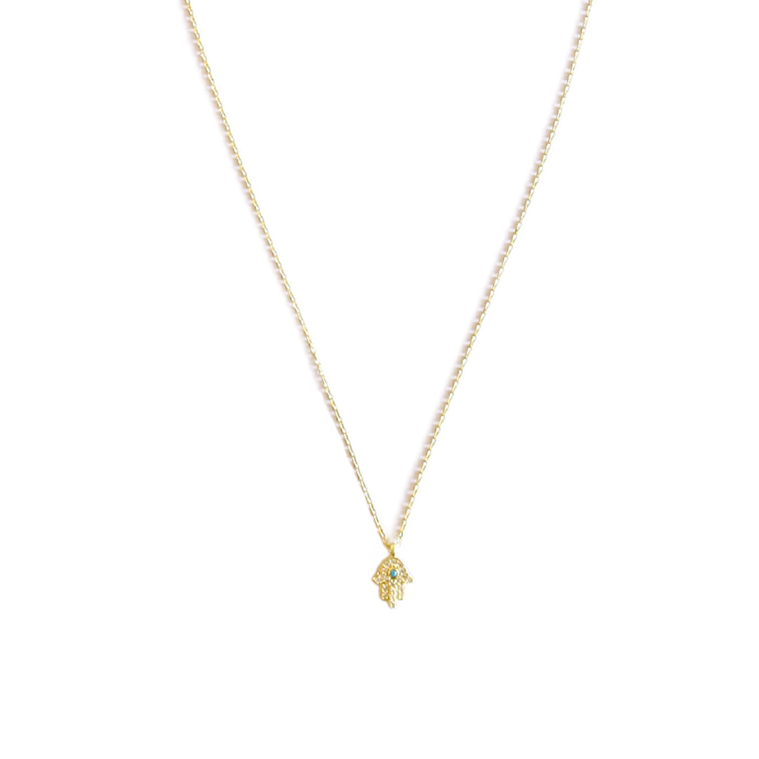 Mini Khamsa Crystal | Turquoise Necklace