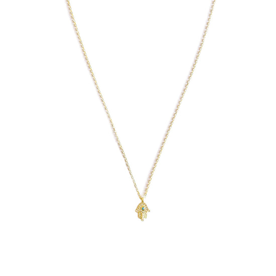 Mini Khamsa Crystal | Turquoise Necklace