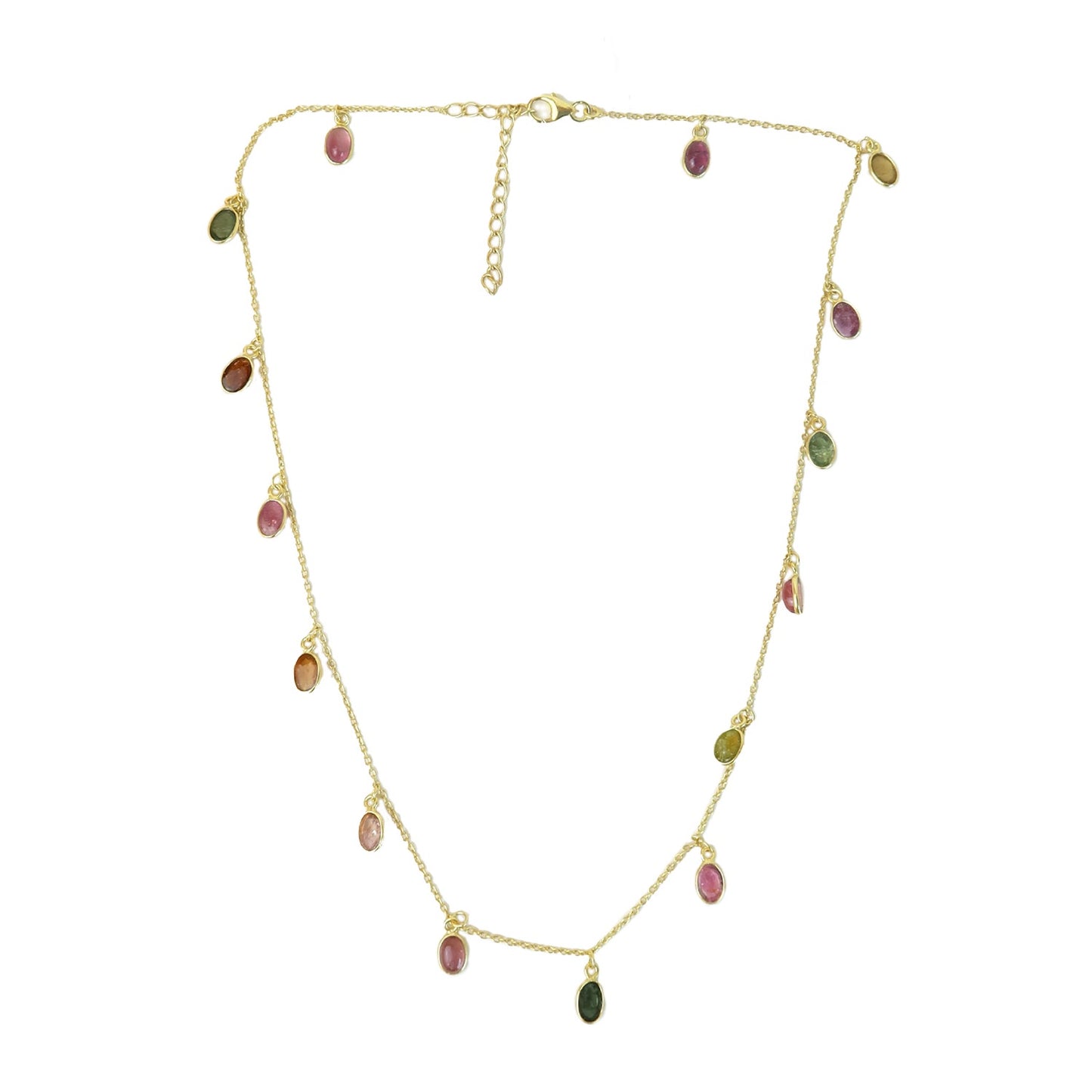 Delicate Tourmaline Drops Necklace