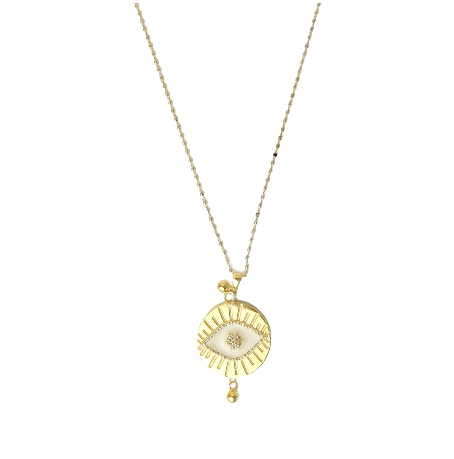 Grand Creme Eye Enamel Circular Pendant LN