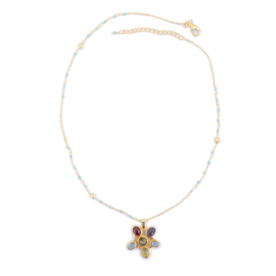 Necklace Multi stone Flower NS 2435