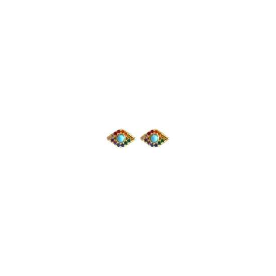Rainbow Crystal Eye | Turquoise Studs