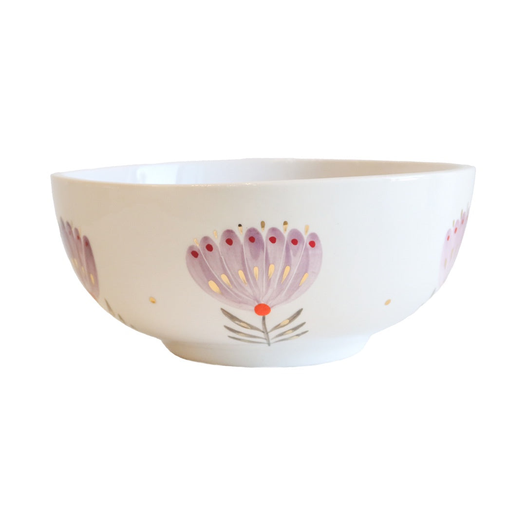 White And Purple Ceramic Bowl (Extra Large)