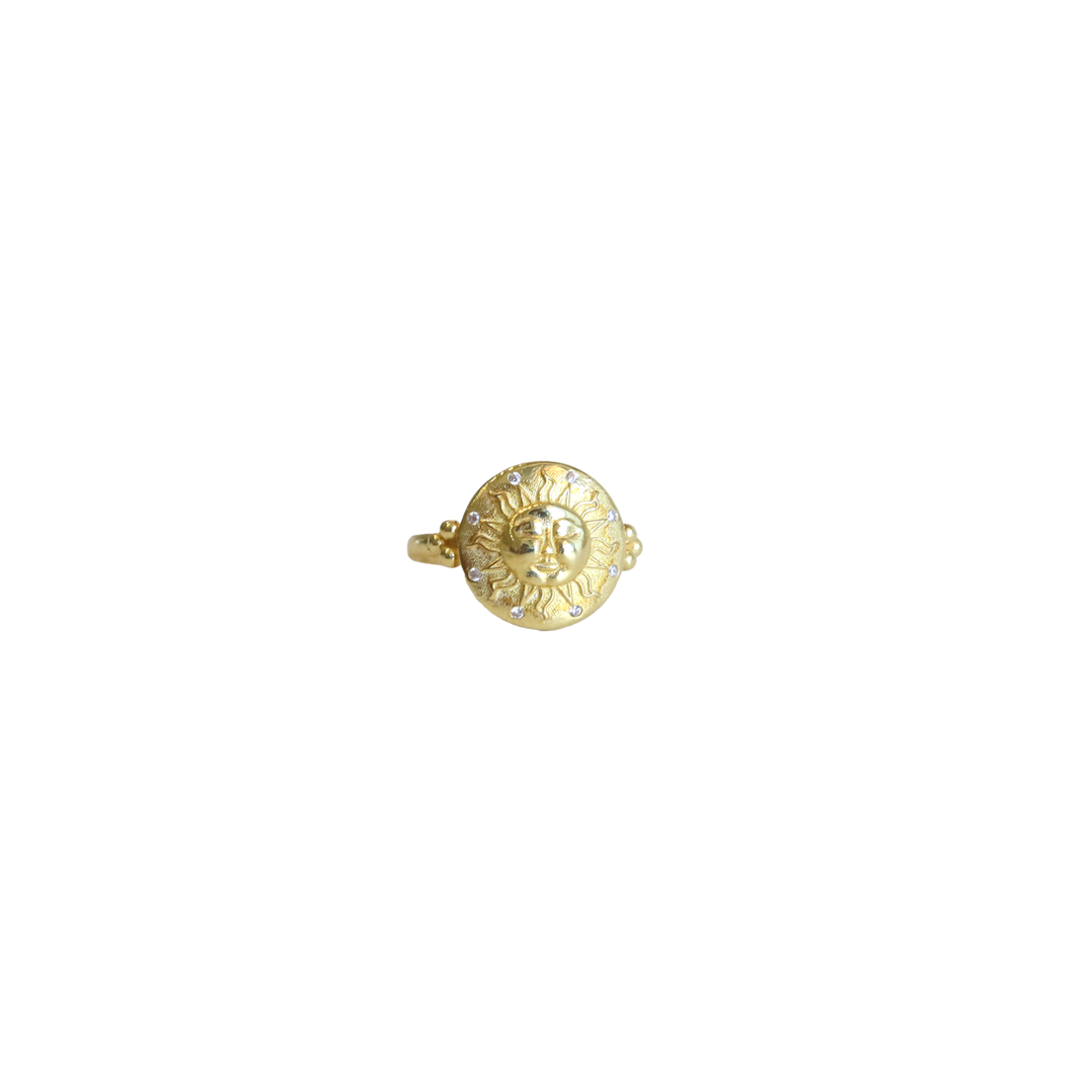 Celestial Sun 18kt Gold plated Silver Ring