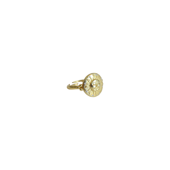 Celestial Sun 18kt Gold plated Silver Ring