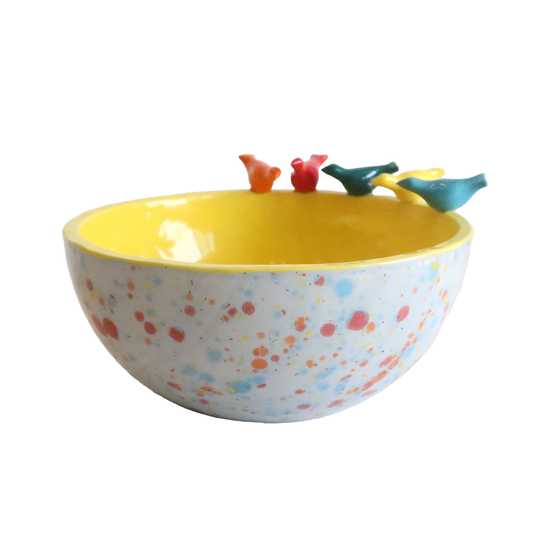 Turquoise 3 Emended Birds Bowl