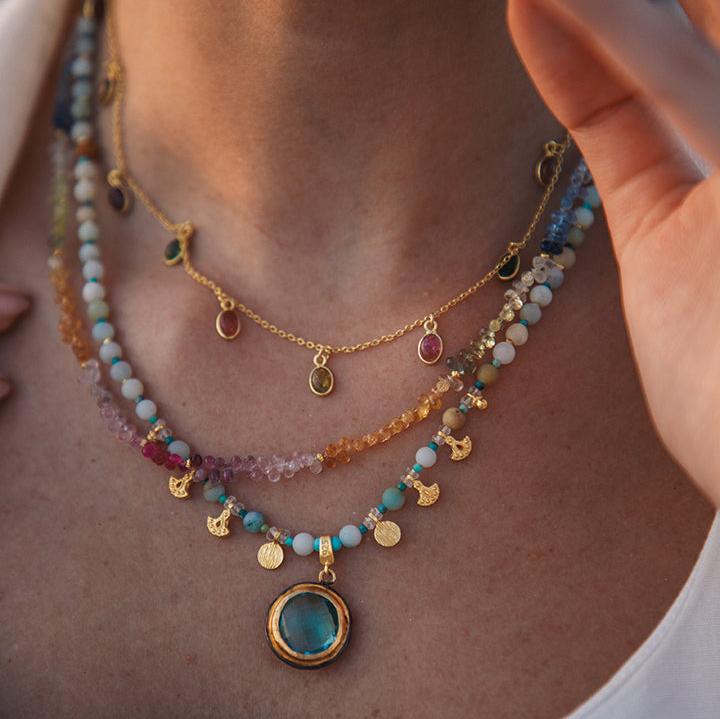 Delicate Tourmaline Drops Necklace