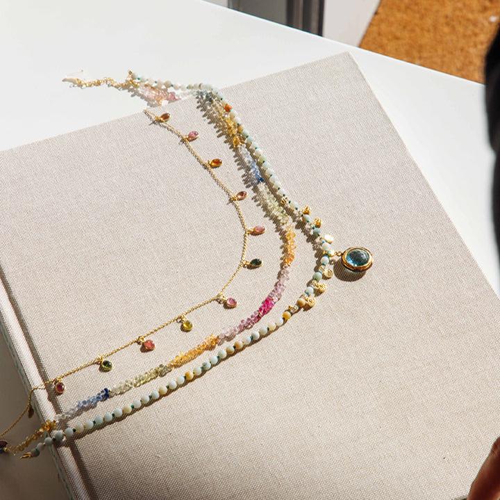 Delicate Tourmaline Drops Necklace