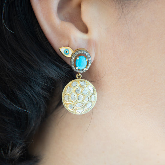 Turquoise + Diamond Earrings