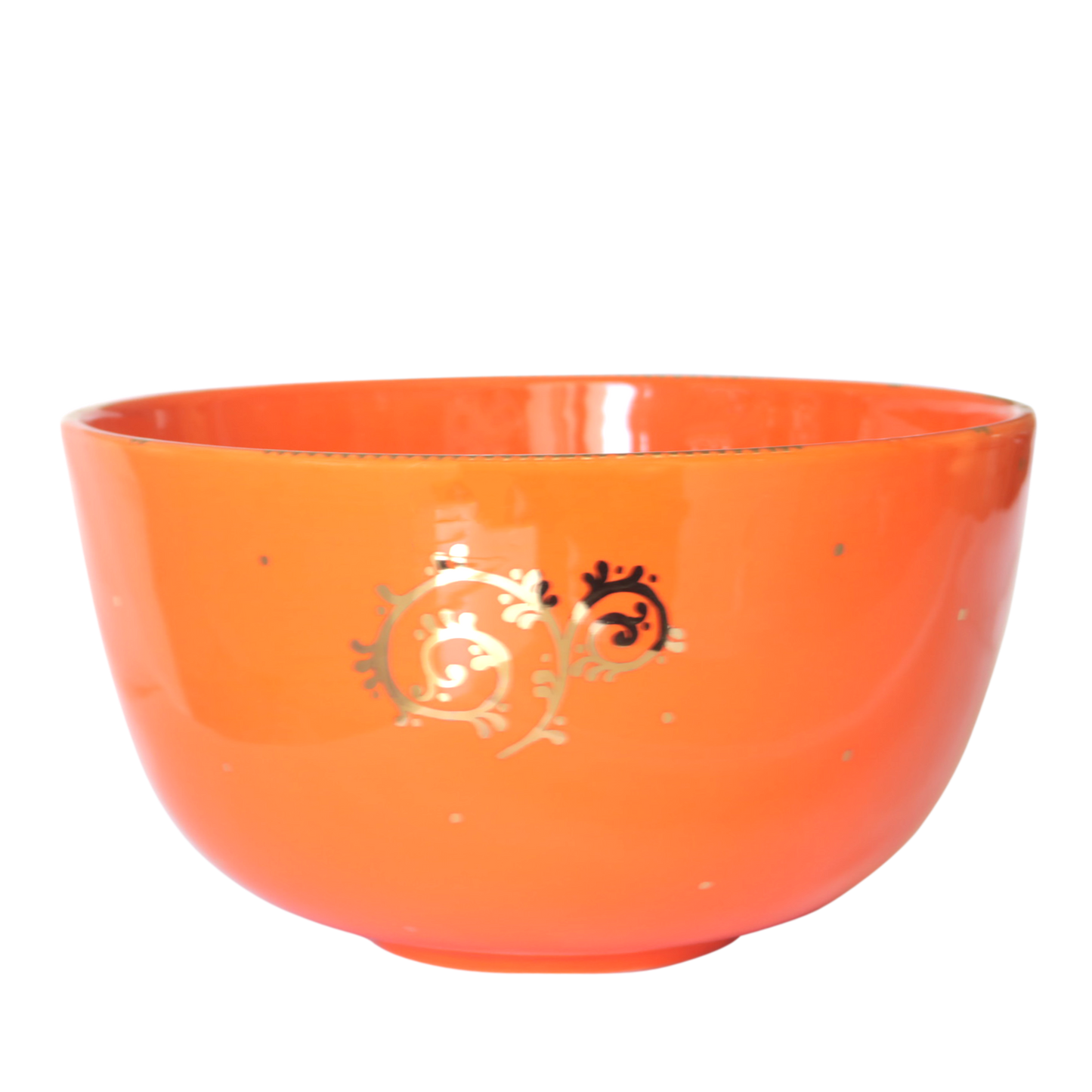 Taliah Eye Gold Orange Ceramic Bowl