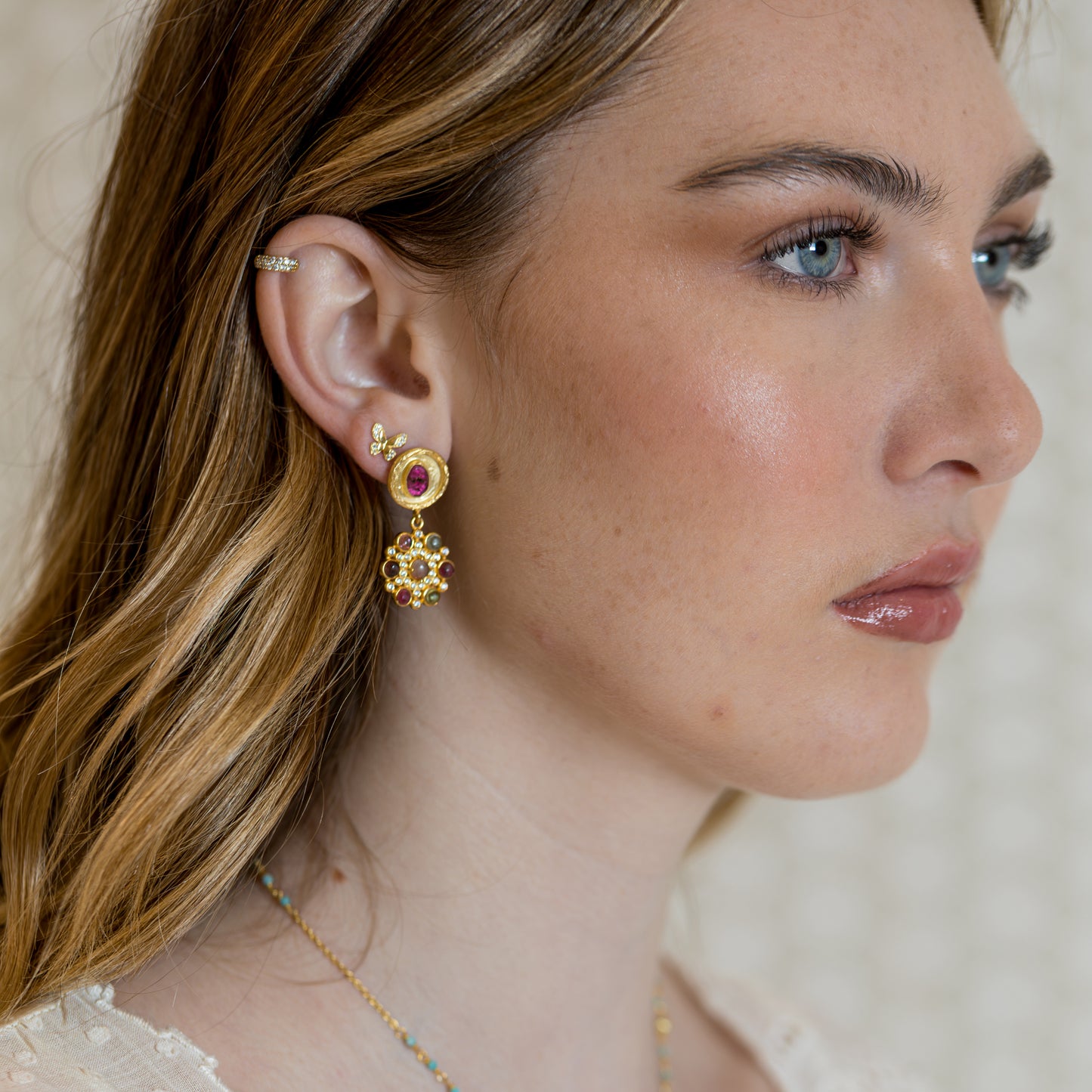 Multi Stone + Crystal Earrings