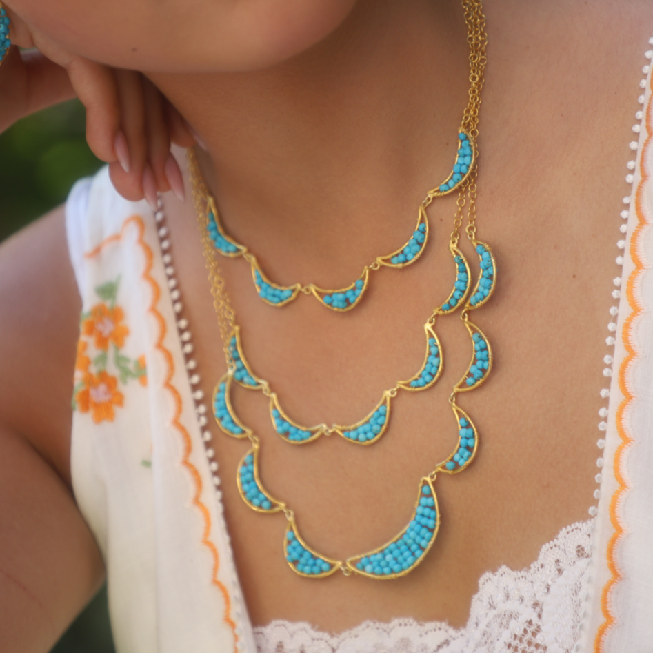 Luna Cresent Turquoise Necklace