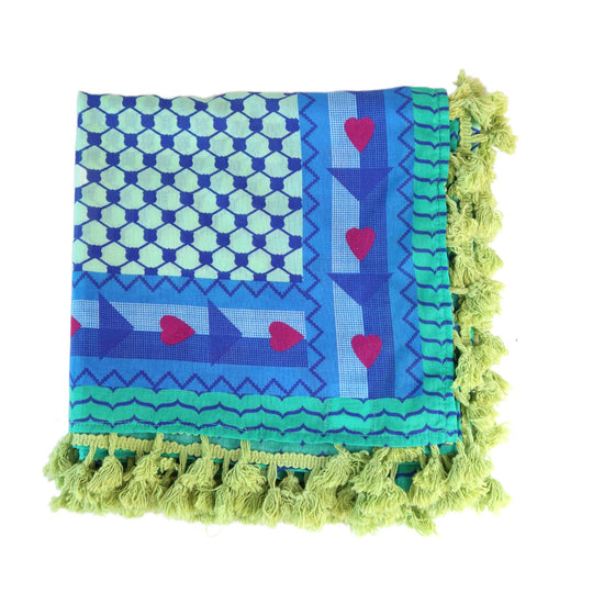 Light Green Triangle & Heart Scarf