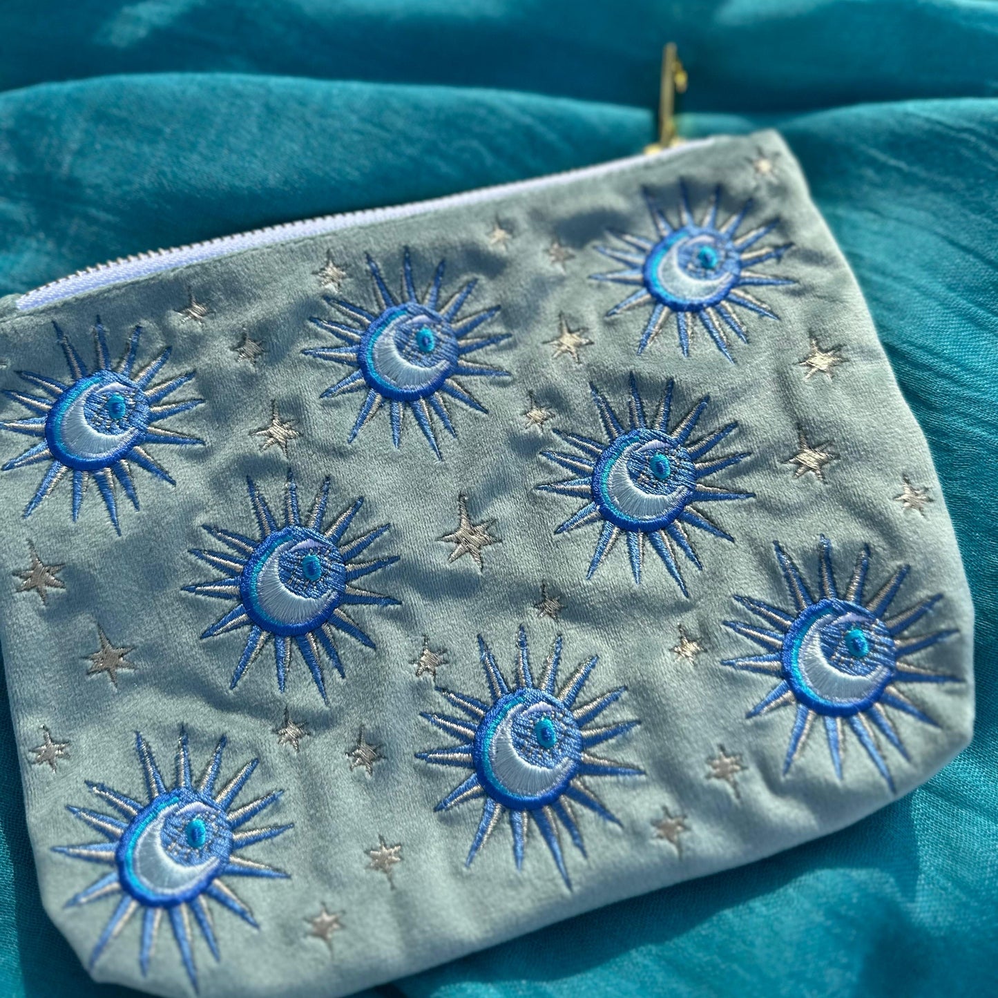 Summer Moon & Sun Embroidered Bag