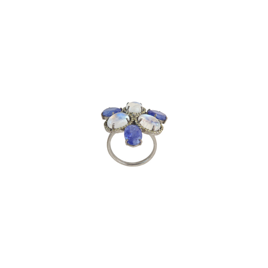 Tanzanite & Opal | Pavé Diamond Ring