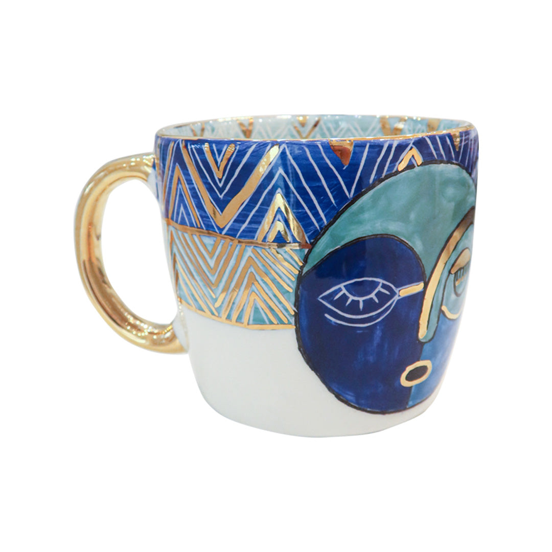 Blue Night Moon Ceramic Mug
