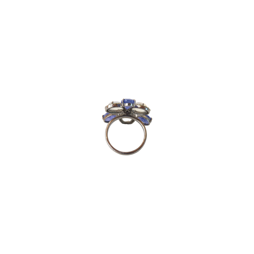 Tanzanite & Opal | Pavé Diamond Ring