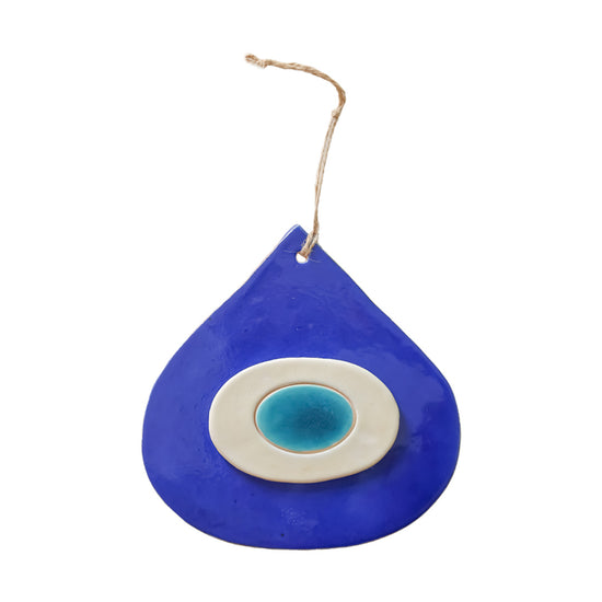 Eye Blue | White | Turquoise Tear Drop Ceramic Wall Décor