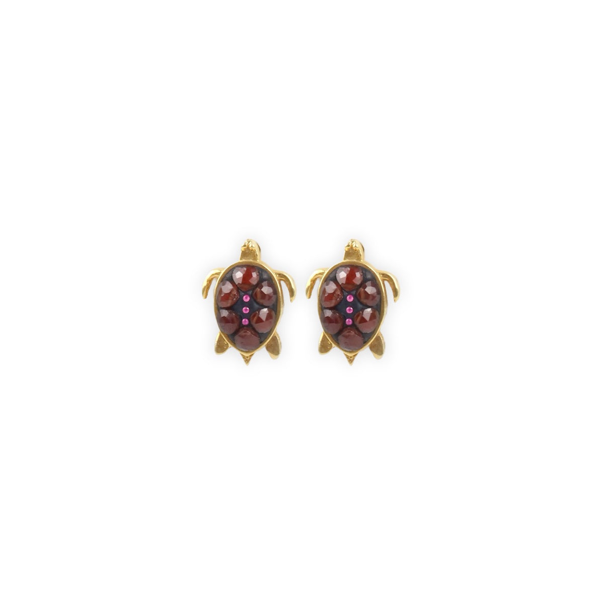 Turtle Garnet Earrings