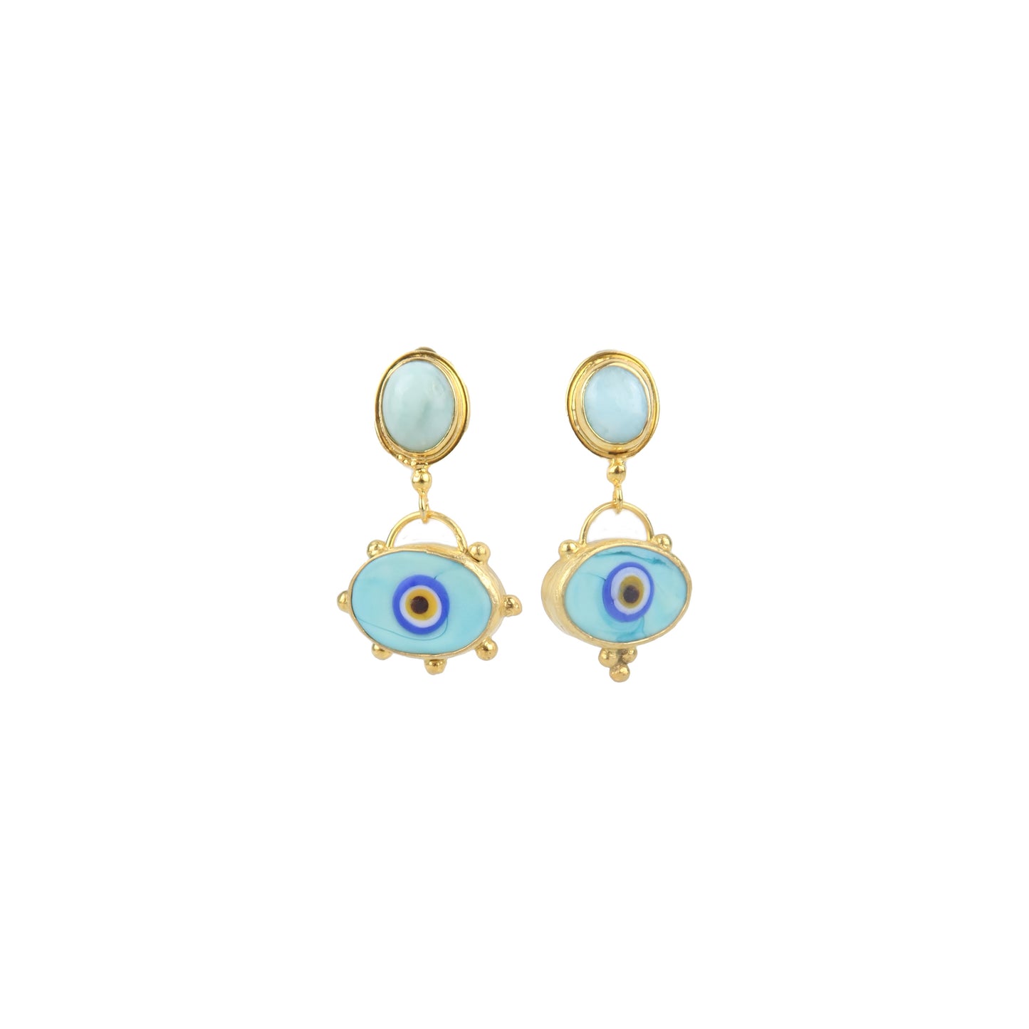 Light Blue Eye Glass Earrings