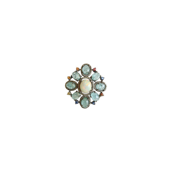 Emerald + Opal Pave Ring