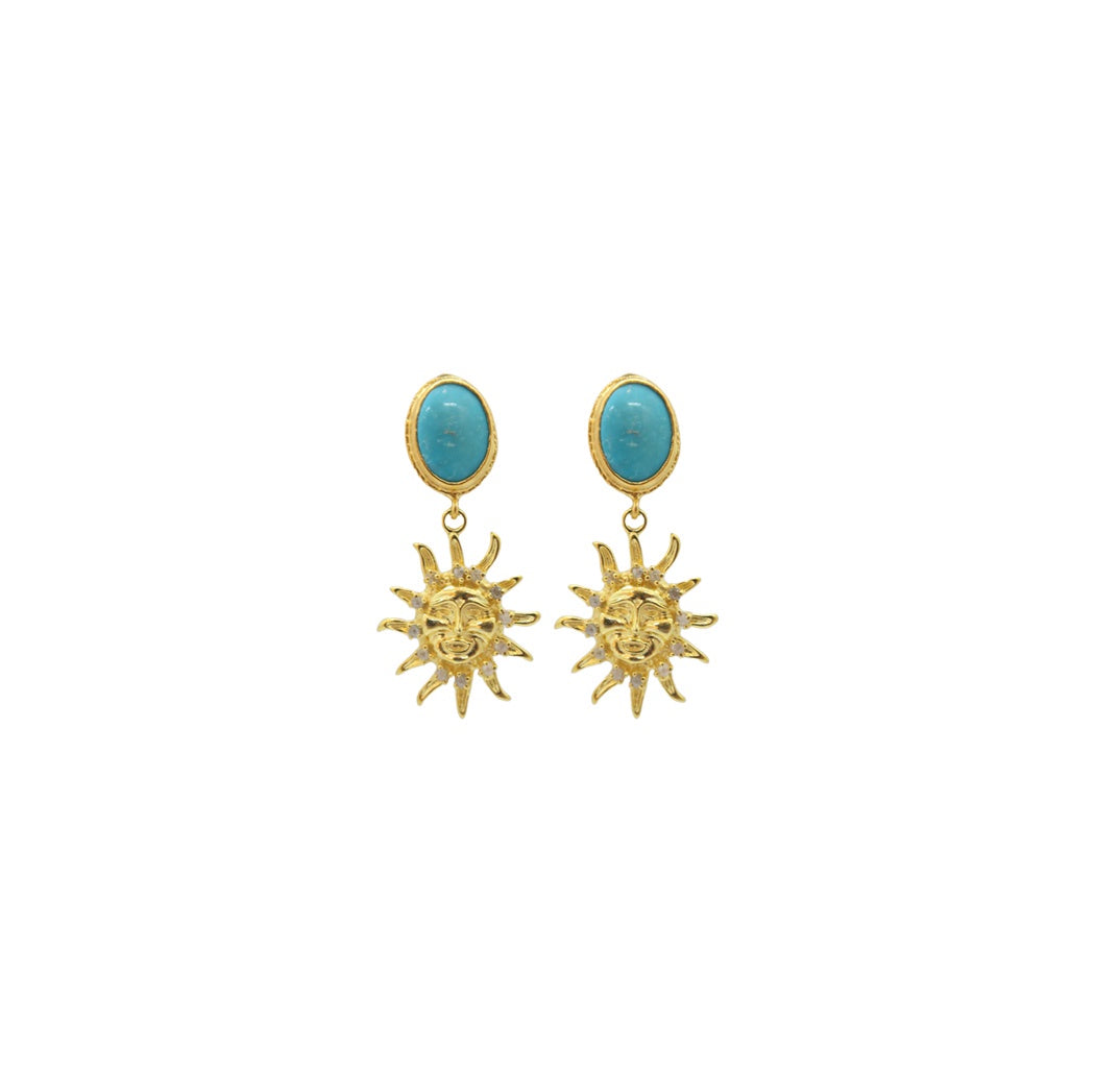 Turquoise + Sun Earrings