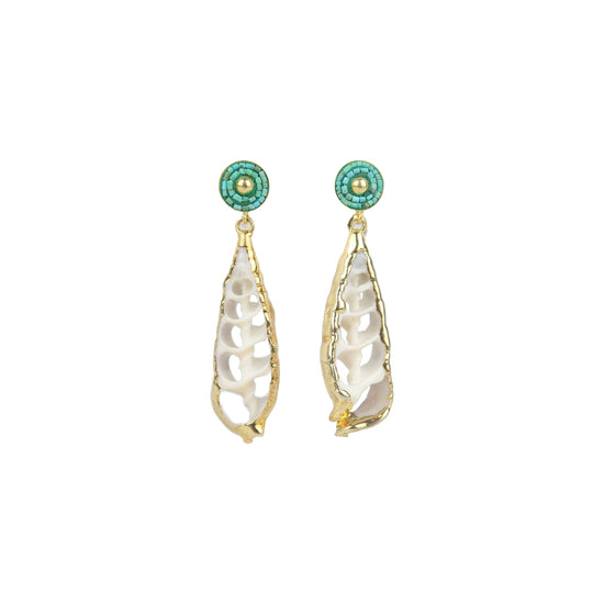 Turquoise + Shell Earrings