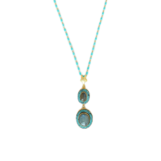 Tania Labradorite + Turquoise Necklace