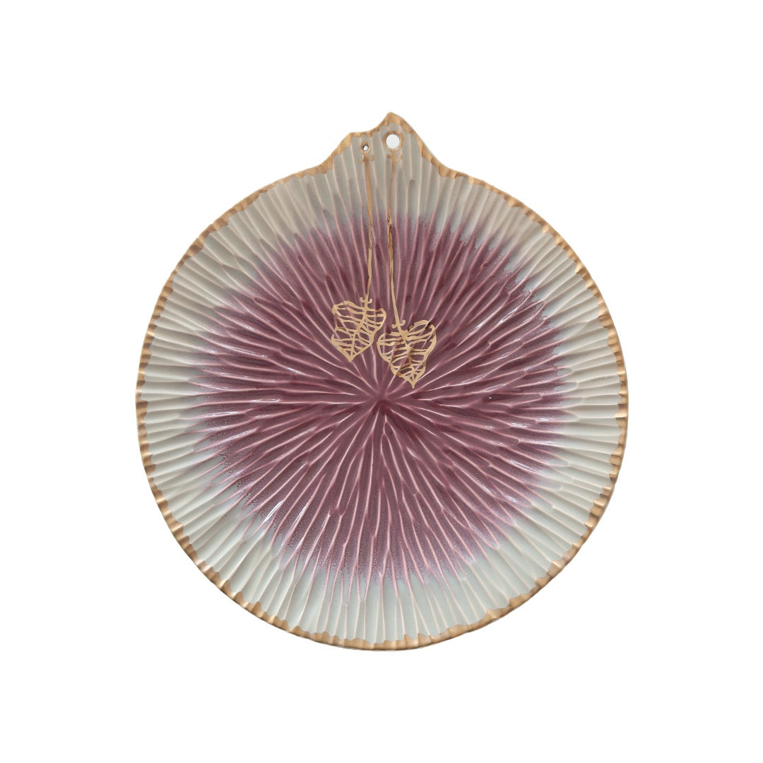 Lily Petal Purple Ceramic Plate